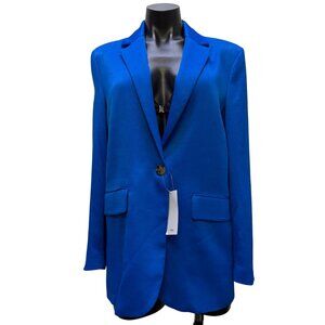 NWT MNG Blue Single-Button Blazer Size S